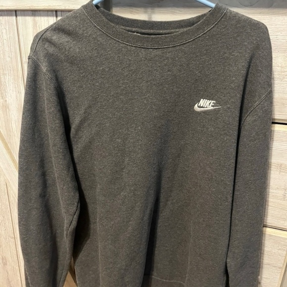 Nike Other - Nike Embroidered Logo Crewneck Sweatshirt Size M Gray Pullover